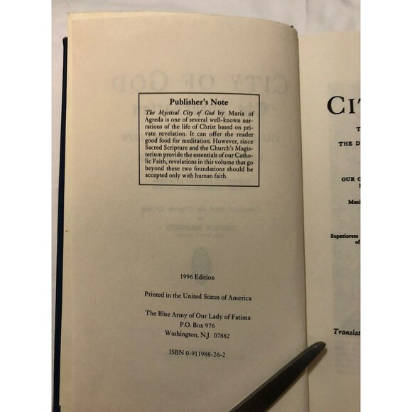 THE CITY OF GOD,The Incarnation, 1996 Edition Vol. 2, Mary of Agreda - Picture 5 of 7
